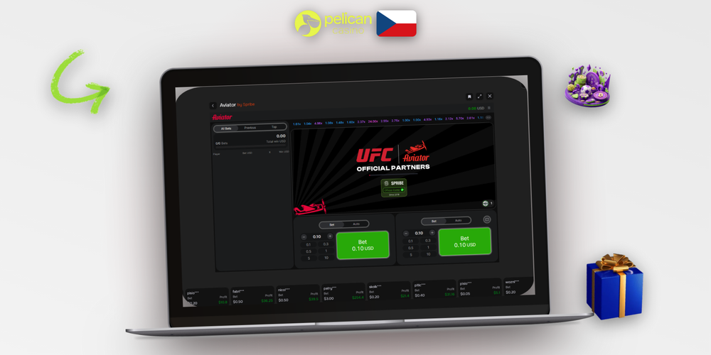 Pelican Casino Aviator demo režim – letadlo s multiplikátorem 3,50x a mobilní obrazovka