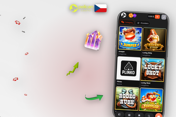 Mobilní verze Pelican Casino jako doplněk hraní z počítače – PWA na smartphonu v pohybu